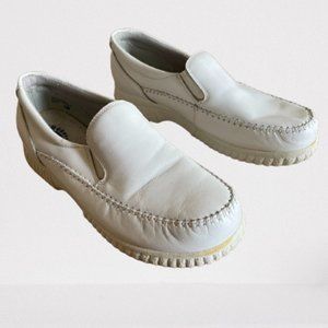 Spring Step Women Shoes White Leather Upper Slip On Sneaker Size 10